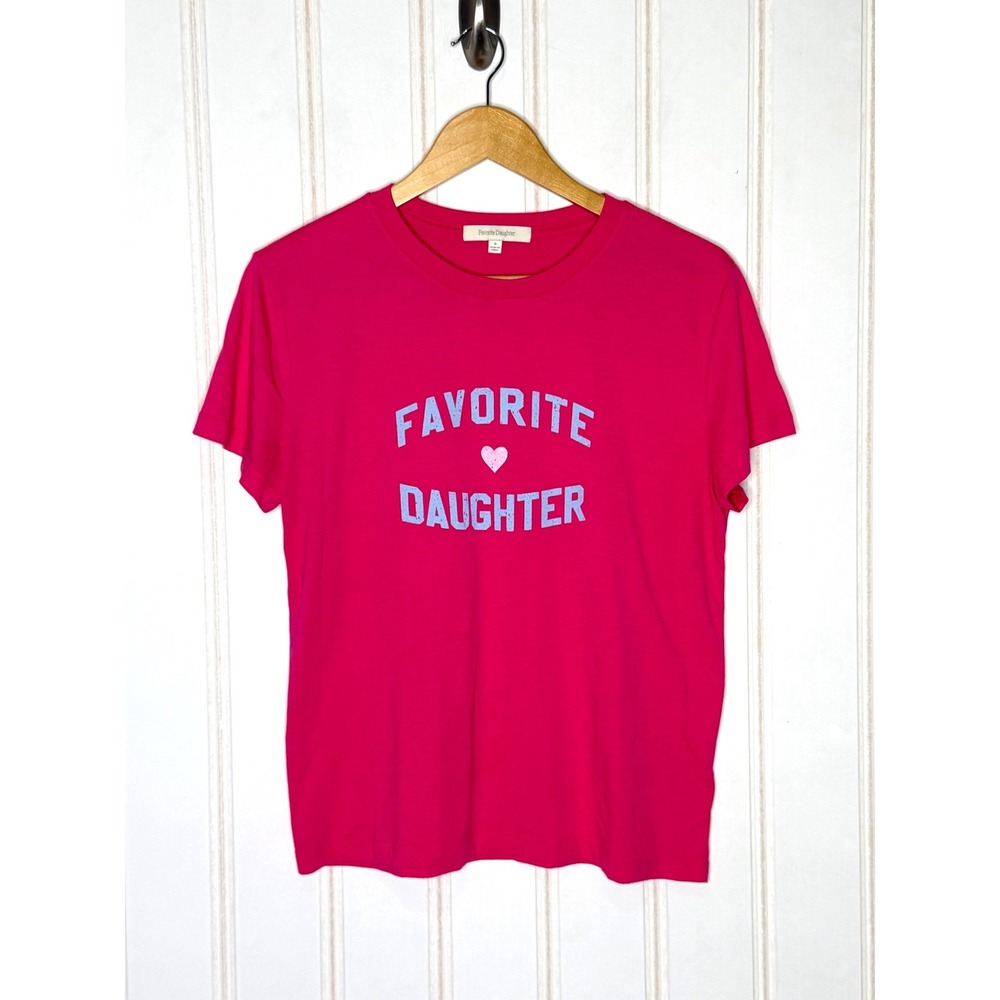 Favorite Daughter Womens Pink Graphic Tee Short Sleeve Crew Neck T-Shirt Medium - Picture 2 of 9